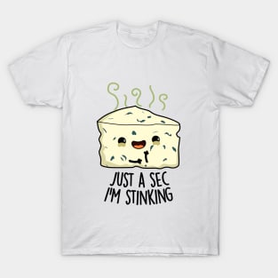 Just A Sec I'm Stinking Funny Cheese Pun T-Shirt